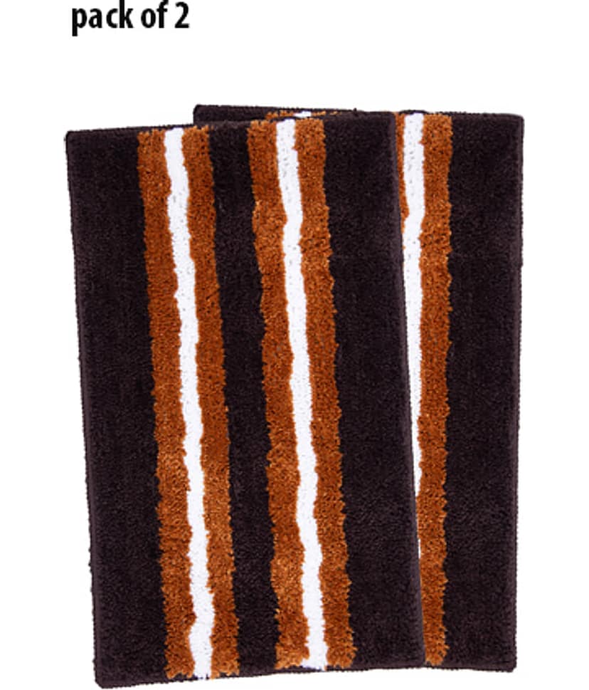 Aazeem Antiskid Cotton Bath Mat 40x60 cm ( Pack of 2 ) Black