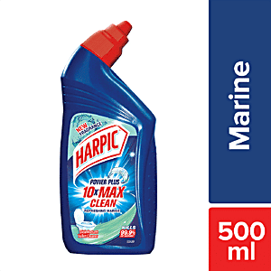 Harpic Disinfectant Toilet Cleaner Liquid - Marine, Removes Dirt & Stains, 500 ml