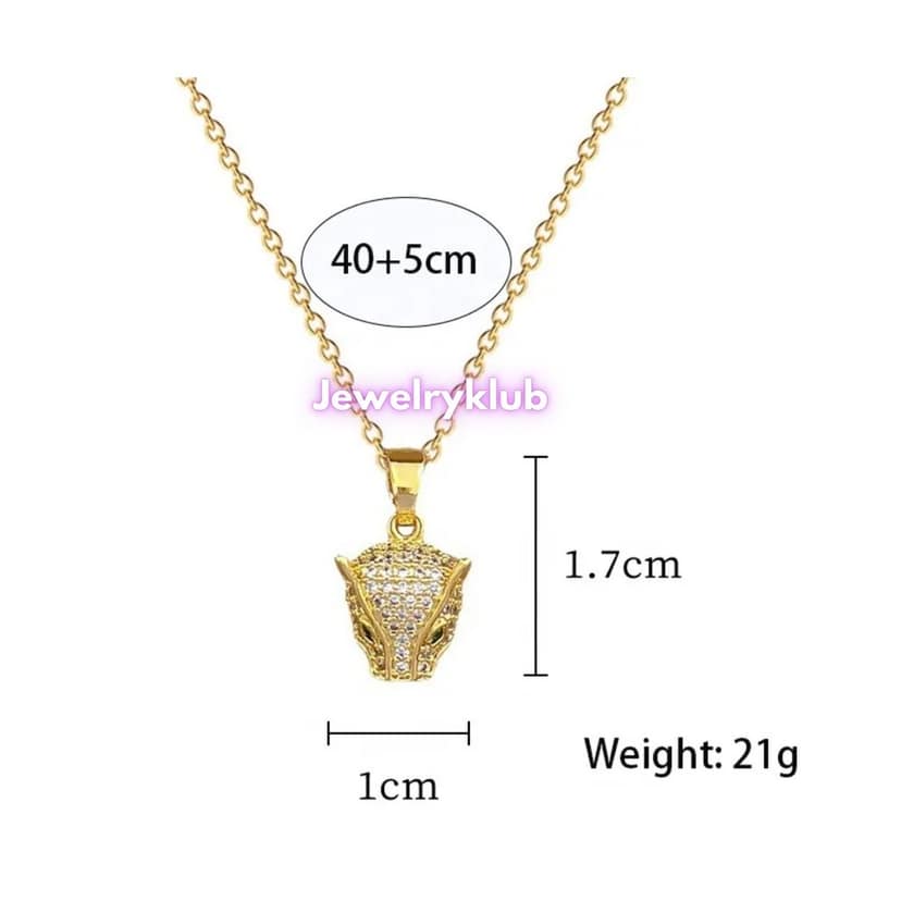 Jewelryklub Pendant For Girls Women Ladies Girlfriend Wife Leopard Crystal Necklace Locket Long Chain Gold Necklace Diamond AD CZ Pendants Chains Western Valentine Gifts Birthday Lovers view 4