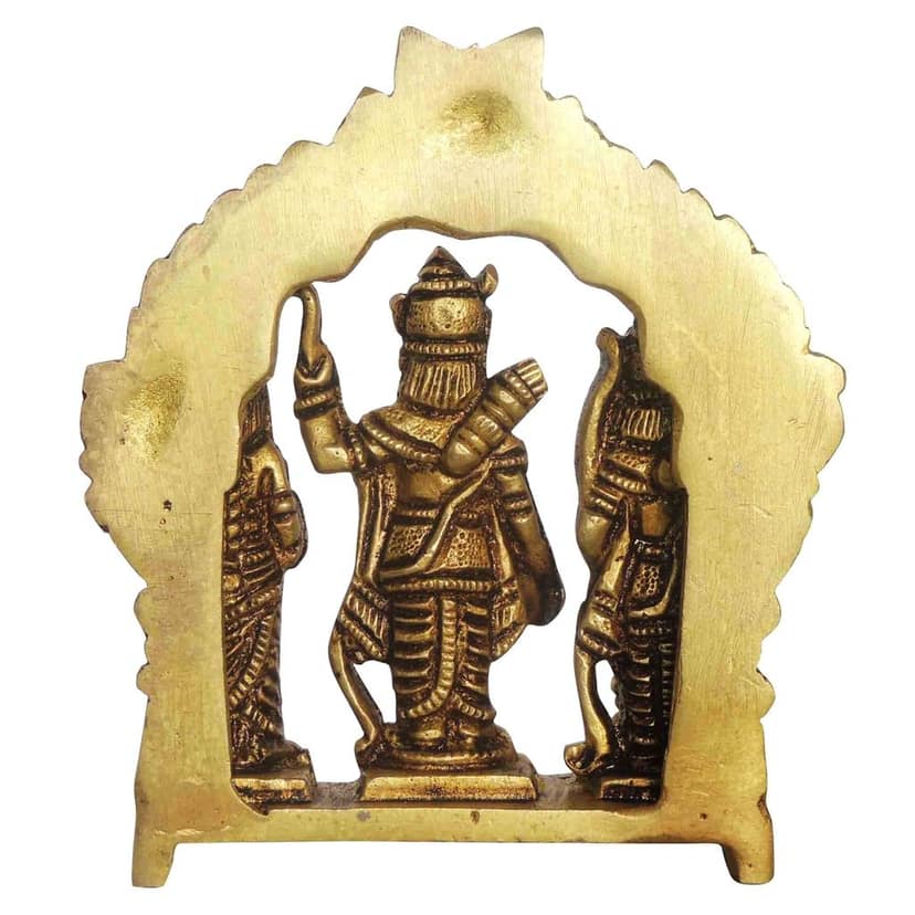 Brass Ram Darbar Idol for Worship | Hindu Religious Murti, Height : 4.2 Inch (BSMAS1394 C) view 3