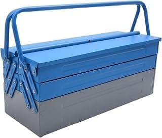 Taparia CTB 2105 Cantilever Tool Box with Heavy Gauge Steel Construction (5 Compartments, Blue-Grey)-Rust-Resistant Powder Coated Finish-Wide Tool-Storage-Home, DIY-Multipurpose Organizer
