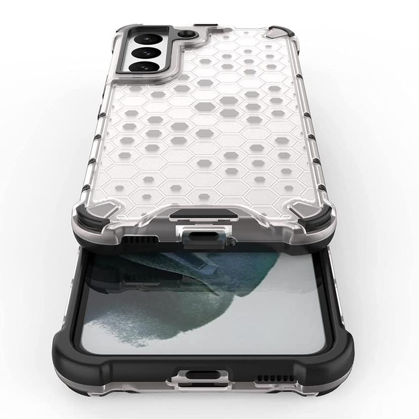 Faircost Hybrid Shockproof Back Cover for Samsung Galaxy S22 5G Hard Outside Soft Inside- (Polycabonate::Transparent) view 3