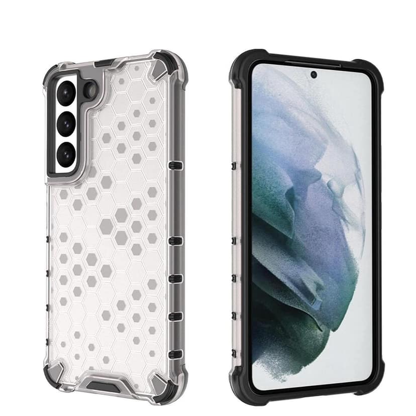 Faircost Hybrid Shockproof Back Cover for Samsung Galaxy S22 5G Hard Outside Soft Inside- (Polycabonate::Transparent) view 4
