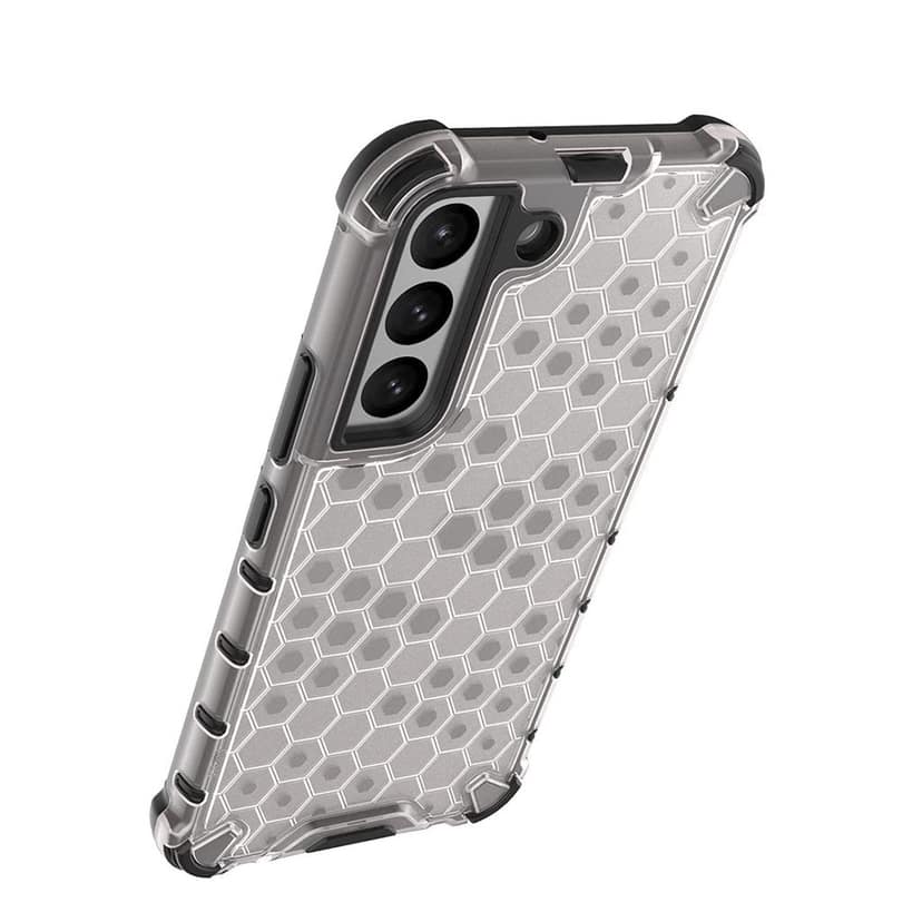 Faircost Hybrid Shockproof Back Cover for Samsung Galaxy S22 5G Hard Outside Soft Inside- (Polycabonate::Transparent) view 5