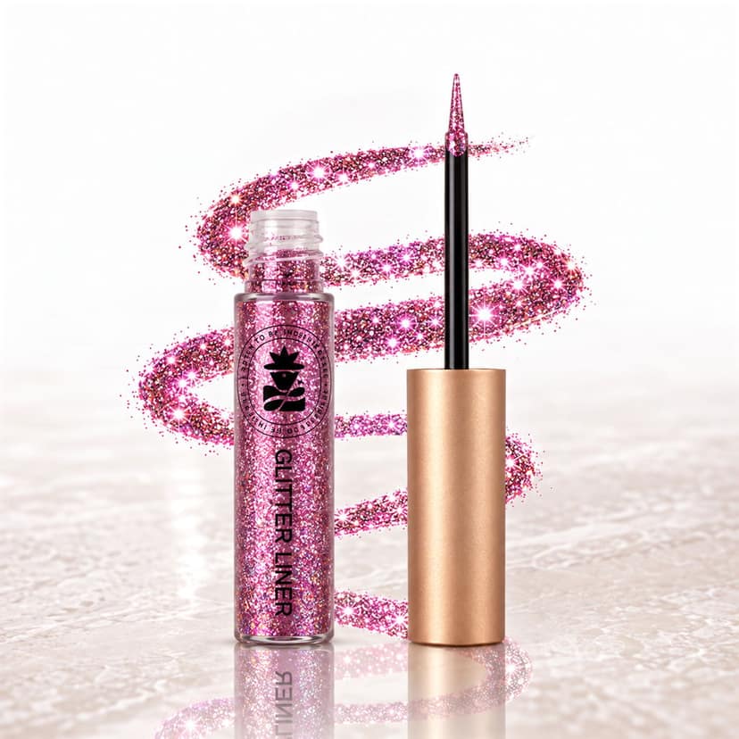 BOBI Glitter Eyeliner Pink | Diamond Sparkle Finish | Waterproof Long Wear | Quick Dry Smudge proof | Felt-Tip Precision | Cruelty-Free Paraben-Free-5ml view 5