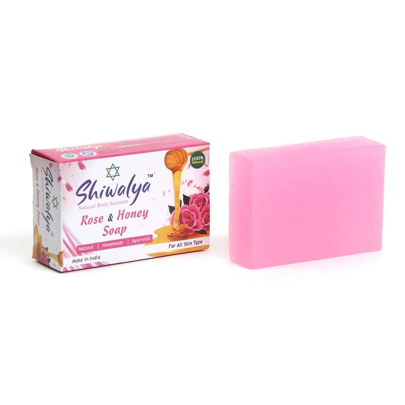 SHIWALYA Natural Rose Honey Handmade Soap | Handmade Bathing Soap | Herbal Soap Soft & Radiant Skin | Suitable for All Skin Types Pack of 4 view 2