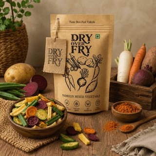 Dry Over Fry Namkeen Mixed Vegetable Crunch, Vacuum Dried Ready-to-Eat Snack, 150 g