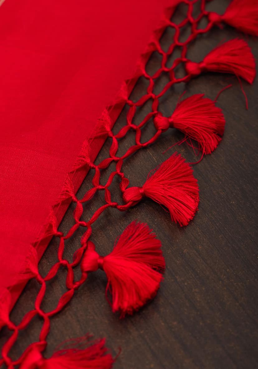 Red Exquisite and Intricate Banarasi Katan Silk Saree with Meenakari Brocade | SILK MARK CERTIFIED view 8