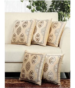 BELLA TRUE Set of 5 Velvet Cushion Covers 40X40 cm (16X16)