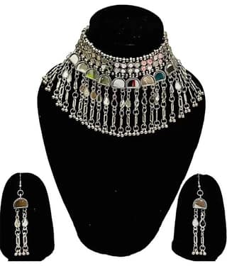 Samridhi DC Silver Alloy Necklace Set ( Pack of 1 )