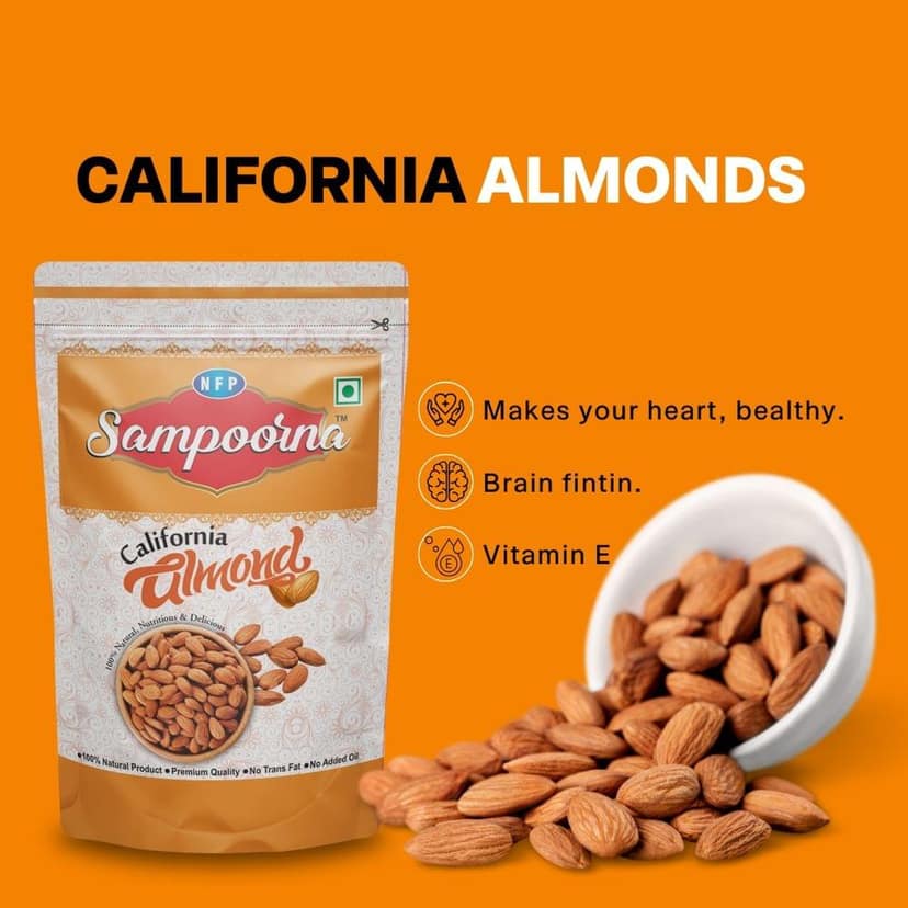 NFP Sampoorna foods Premium California Almonds 250g view 5