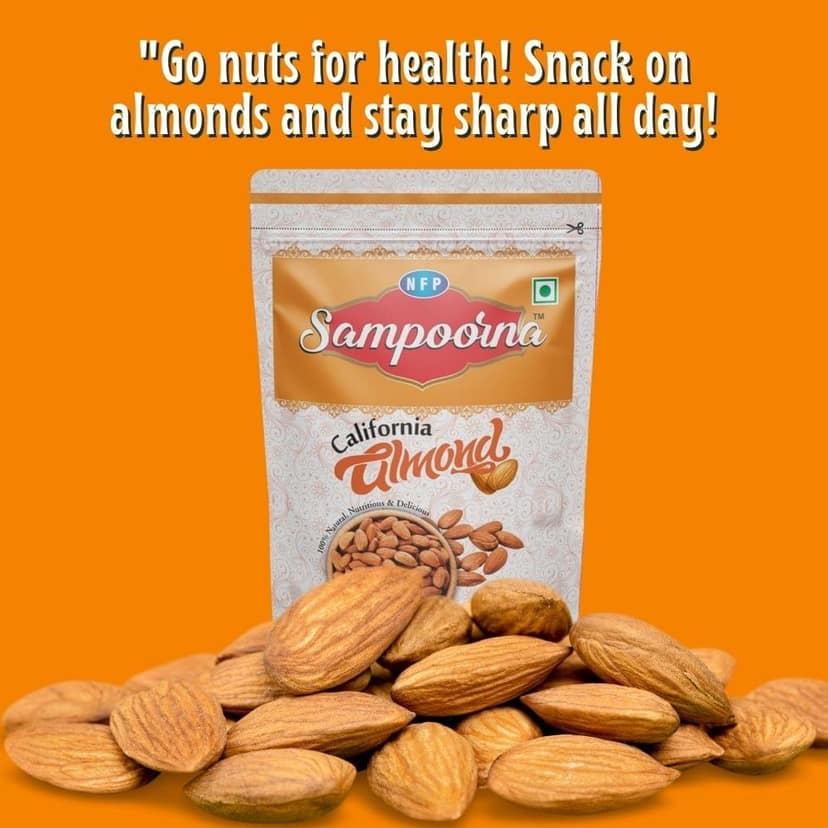 NFP Sampoorna foods Premium California Almonds 250g view 6