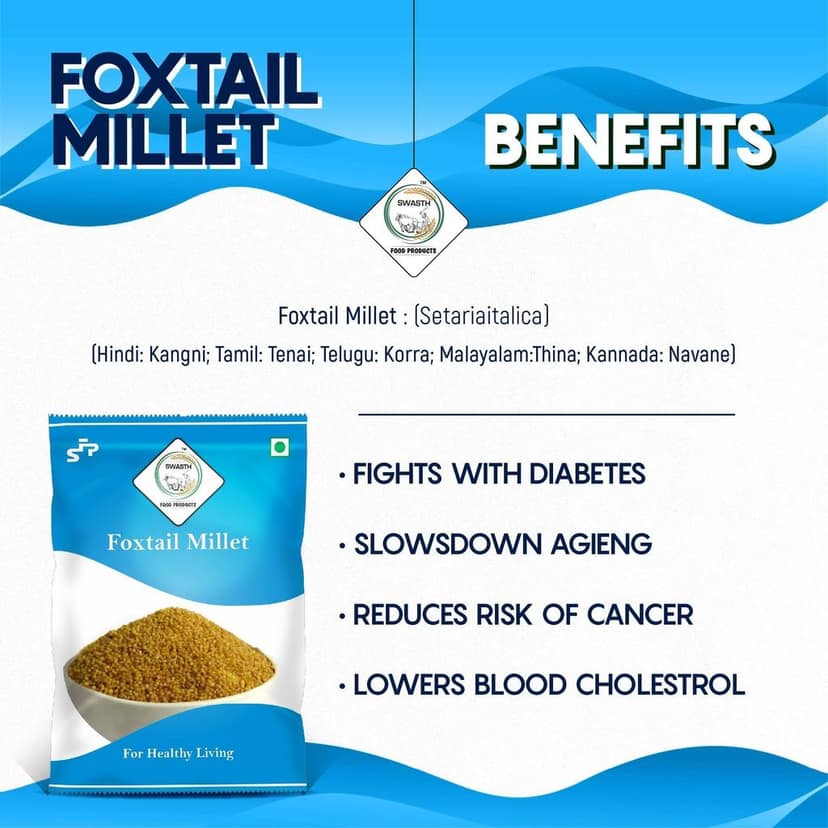 SWASTH Unpolished and Natural Foxtail Millet 05kg Pack of 5 - 1Kg Each (Other Names of Foxtail Millet - Navane, Kangni, Kakum, Rala Thinai, Korra, Navane, Thina Kang, Rala, Kang, Kaon Kanghu, Kangam, Kora) view 4