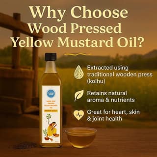 Morning Wale Wood Pressed Yellow Mustard Oil (900g) | Mild Cold Pressed Oil | Digestive & Skin Care