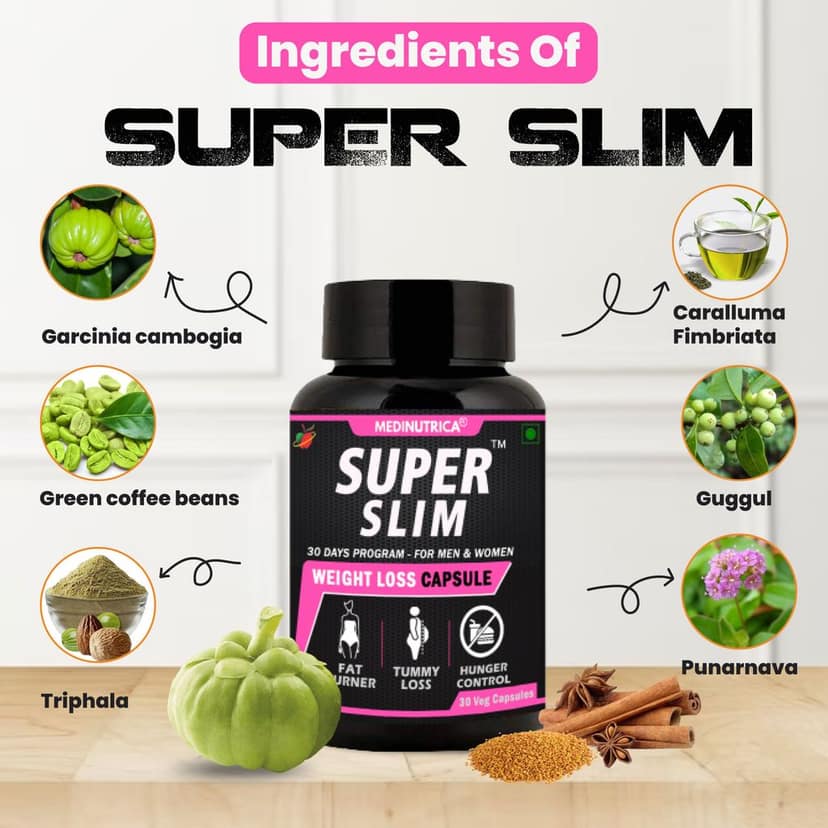 Medinutrica Advanced Weight Loss Formula 500 mg Support Weight Loss & BMI Reduction - 30 Capsules view 5