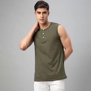 FTX Men Round Neck Cotton Rich Sleeveless Tshirt