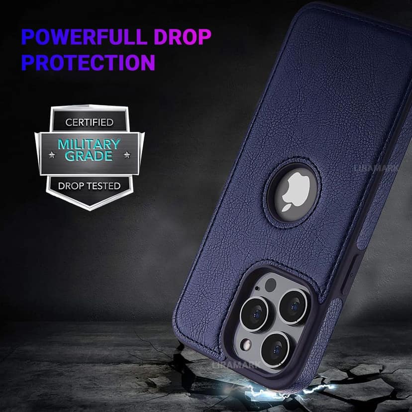 LIRAMARK PU Leather Flexible Back Cover Case Designed for iPhone 14 Pro (6.1 inch) view 5