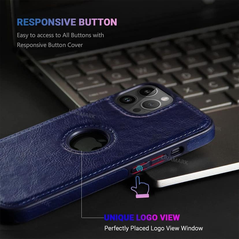LIRAMARK PU Leather Flexible Back Cover Case Designed for iPhone 14 Pro (6.1 inch) view 6