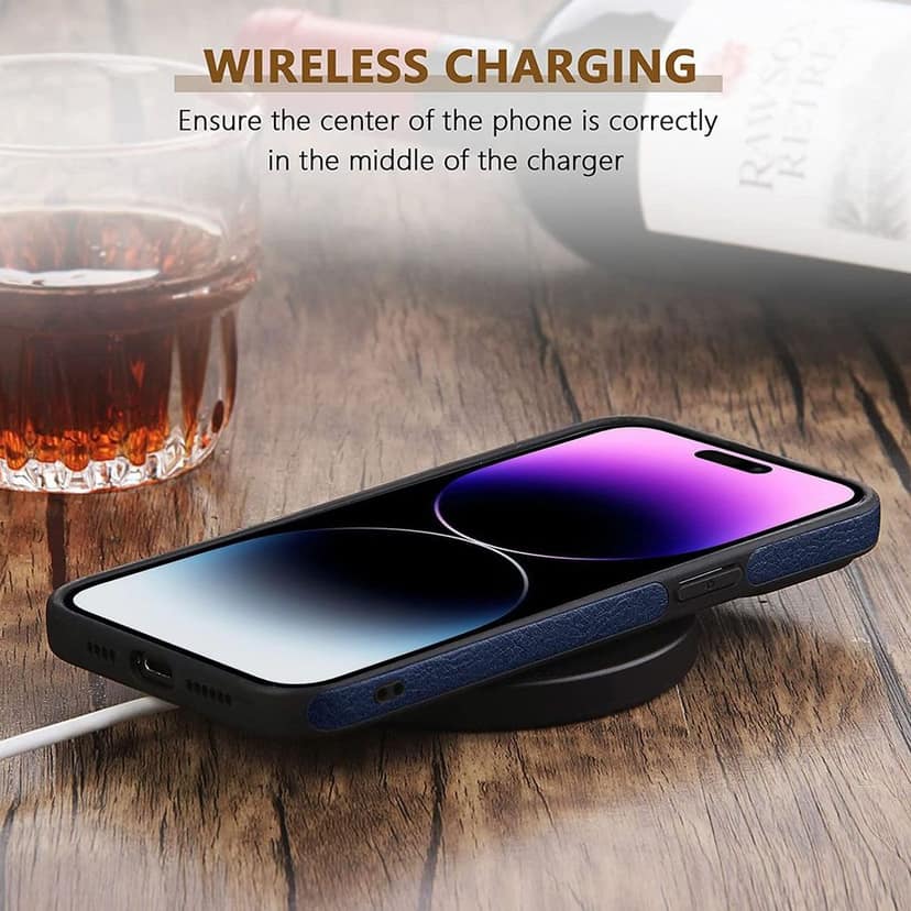 LIRAMARK PU Leather Flexible Back Cover Case Designed for iPhone 14 Pro (6.1 inch) view 7