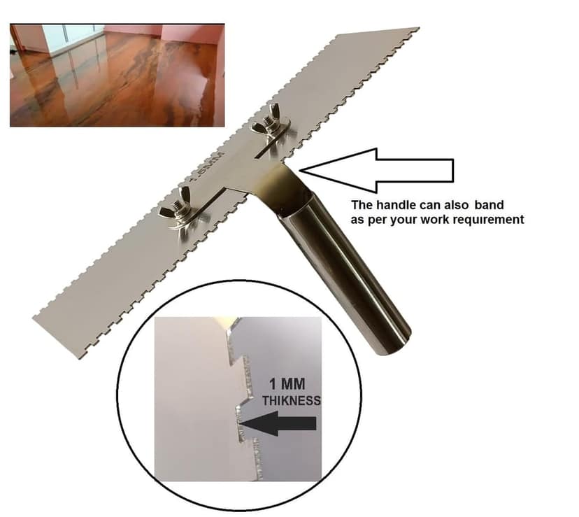 MD Style Square Notch Metal Trowel Fix Thickness for Flexible Resin Spreader Set, Reusable Trowel Scrapers for Epoxy, Fillers, Putty,Spackling Paste view 4