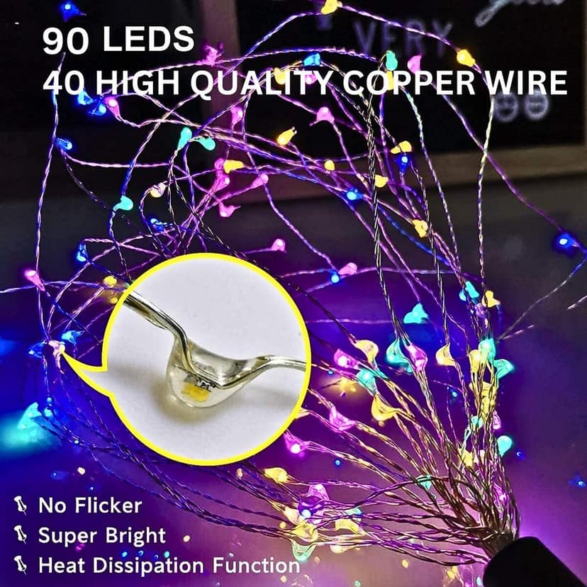 SAHAPECT Solar LED Light, 90 LED 40 Copper Wire, Multi Color, Firework Light Lamp – Pack of 2 view 5