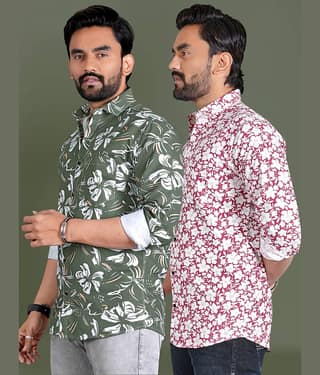 ADWYN PETER 100% Cotton Regular Fit Printed Full Sleeves Men's Casual Shirt - Multicolor 14 ( Pack of 1 )