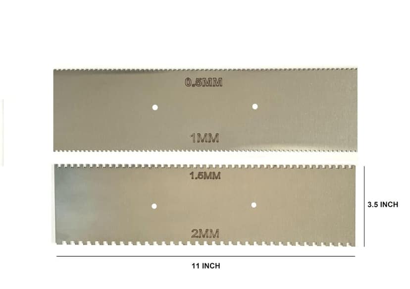 MD Style Square Notch Metal Trowel Fix Thickness for Flexible Resin Spreader Set, Reusable Trowel Scrapers for Epoxy, Fillers, Putty,Spackling Paste view 2