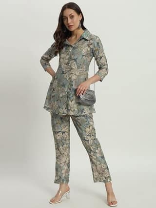Gulmira Floral Printed Tunic & Palazzo Ethnic Co-Ords