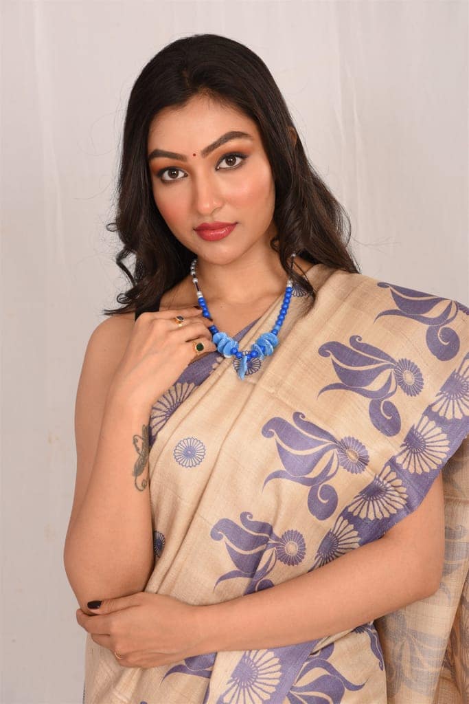Jharcraft Reeled Tasar Digital Print Saree(SA03029) view 8