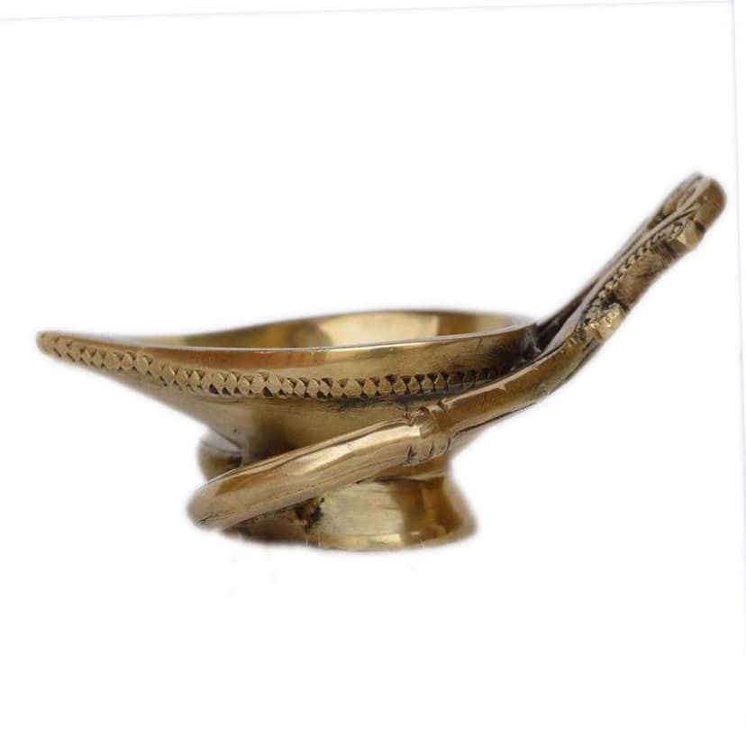 Brass Table Decor Oil Lamp Deepak - Handmade Brass Diya for Home Temple, Height : 2 Inch (BSMAS1161 A) view 3