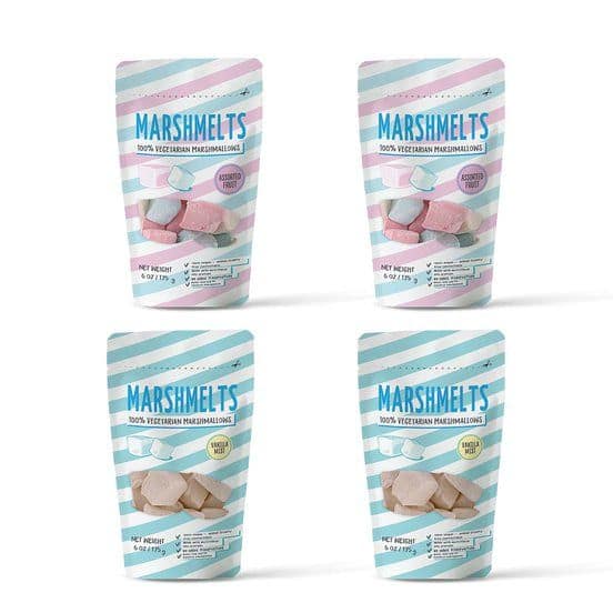 Marshmelts 2 Exciting Flavors - Vanilla Mist, Assorted Fruit, 100 gm - Pack of 4