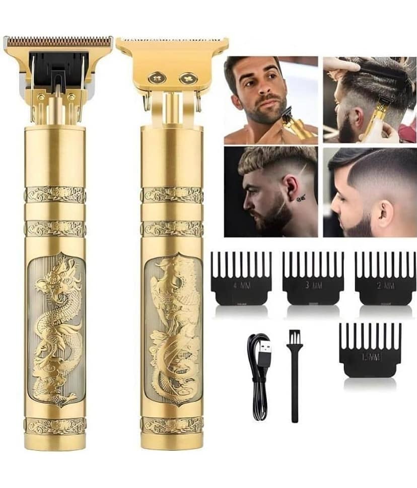 Gatih Trimmer +Wax Cleaner Gold Cordless Beard Trimmer With 120 minutes Runtime view 2