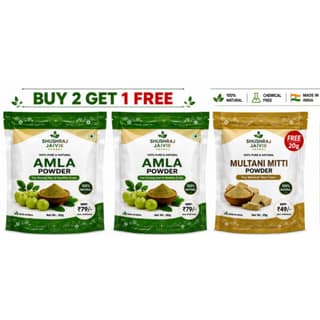 SHUSHRAJ Amla Powder 80g (Pack of 2) + Multani Mitti 20g Free