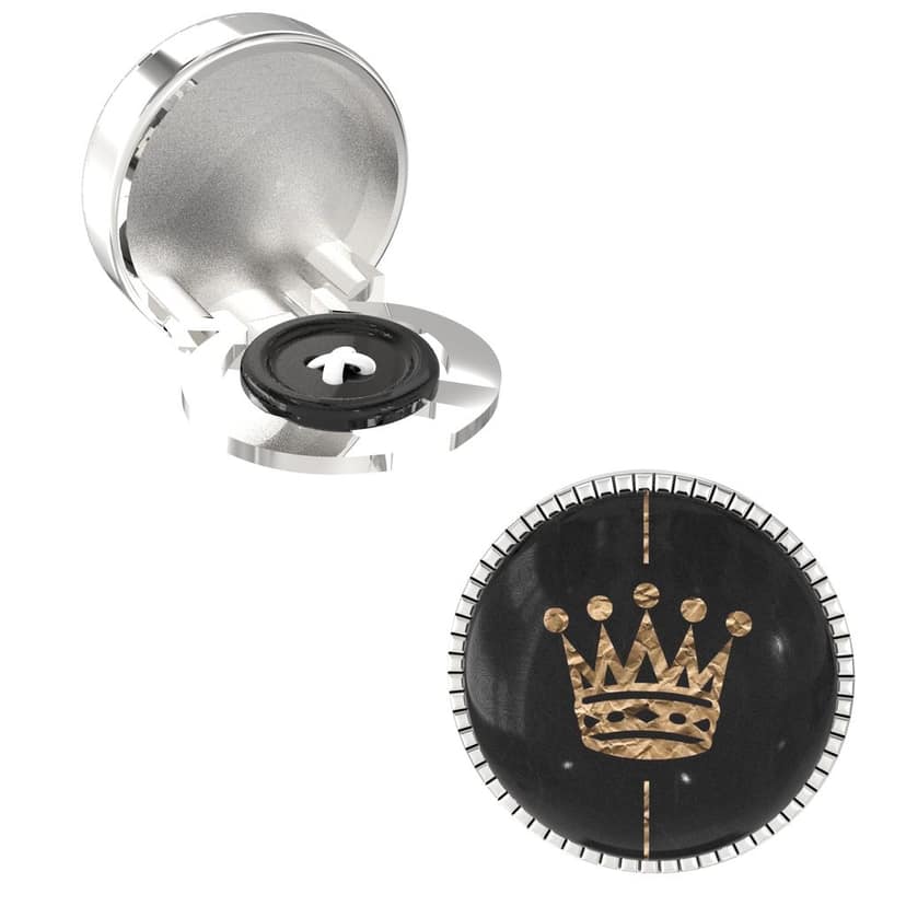 The Smart Buttons - Shirt Button Cover Cufflinks for Men - Crown Style