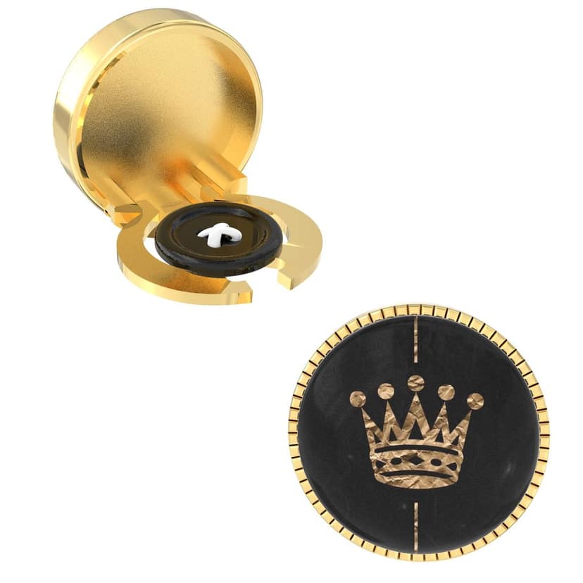 The Smart Buttons - Shirt Button Cover Cufflinks for Men - Crown Style view 7