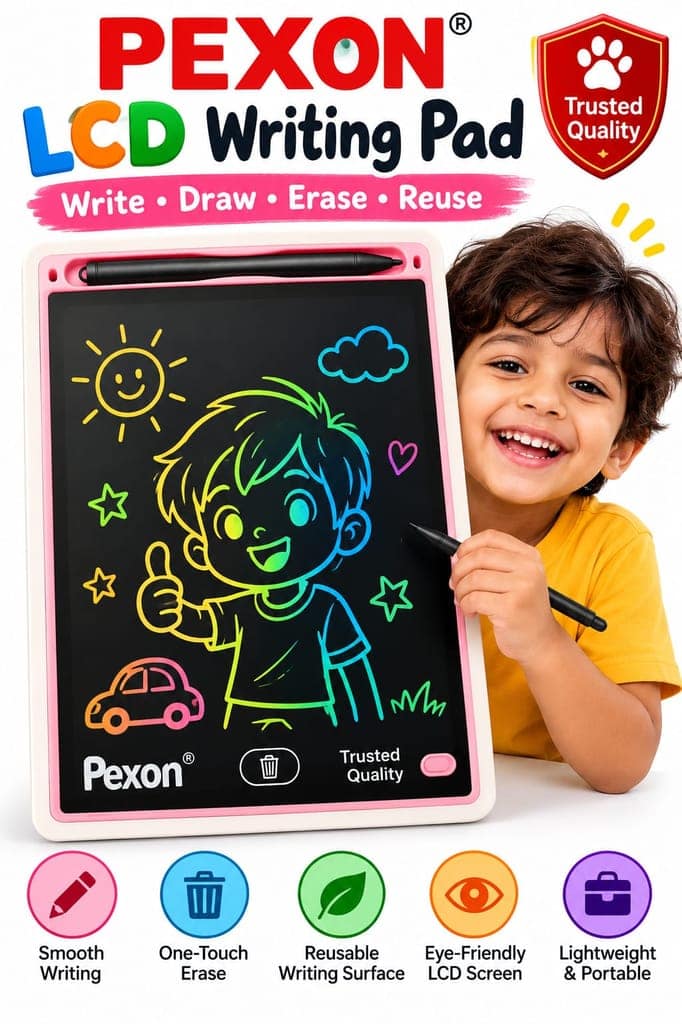 Pexon LCD Writing Pad for Kids, Colorful E-Writer Drawing Tablet with Stylus view 2