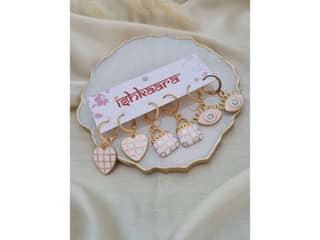 Ishkaara Blush Pink Hoops Combo