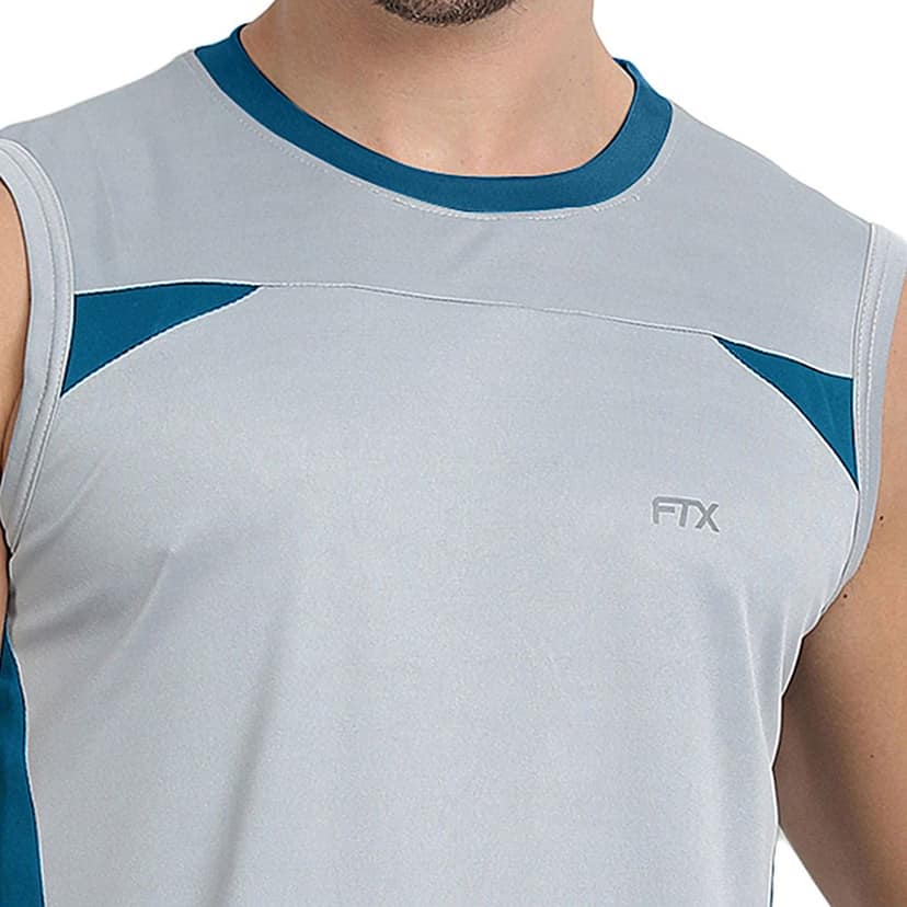 FTX Men Colorblock Round Neck Sleeveless Tshirt view 3