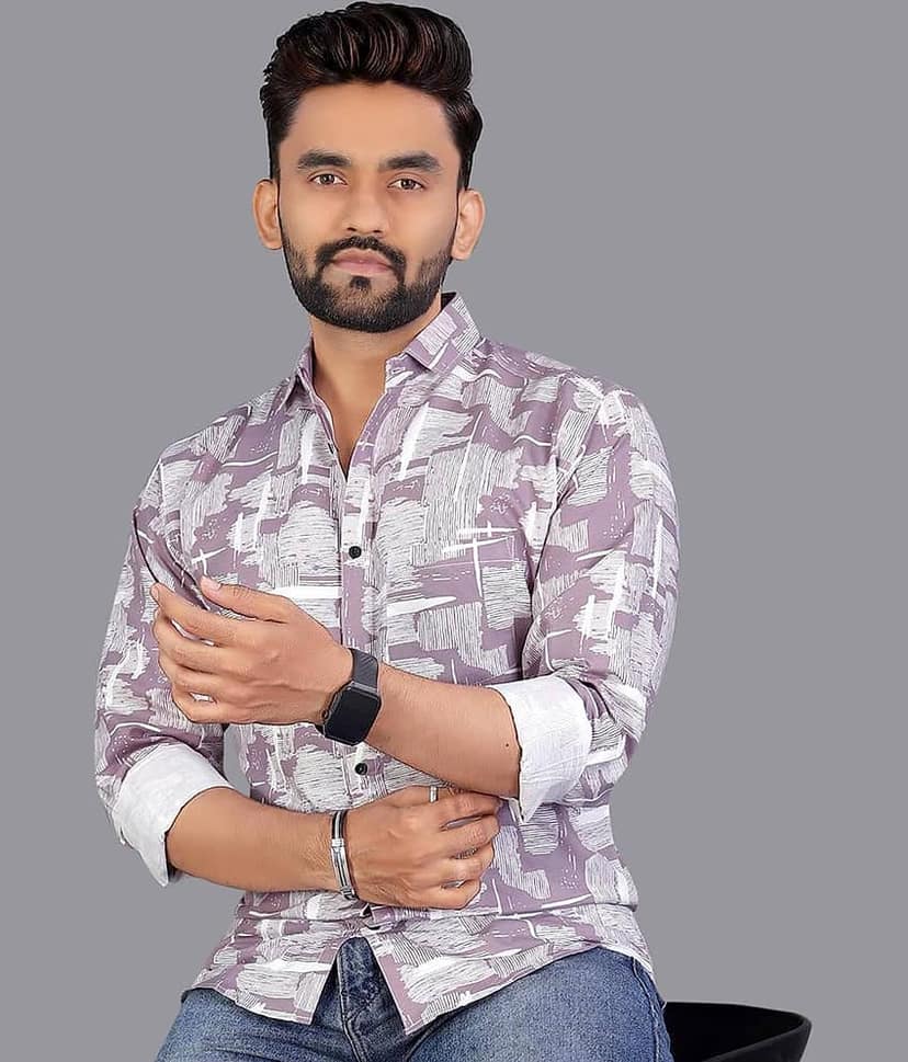 adwynpeter 100% Cotton Regular Fit Printed Full Sleeves Men's Casual Shirt - Multicolor 9 ( Pack of 1 )