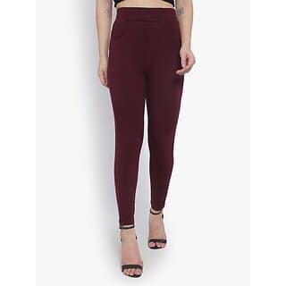 SHE PURE LUXURY WEAR Maroon Jegging (Solid)