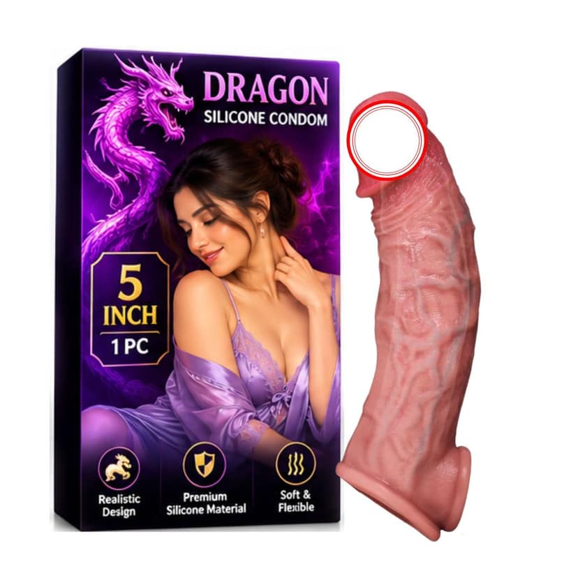 5 Inch Dragon Silicone Condom for Adults | Fantasy Dragon Textured Intimate Accessory | Silicone Adult Wellness Toy | Male Intimate Care and Personal Pleasure Product | Novelty Sexual Wellness Accessory | Single Piece Retail Pack