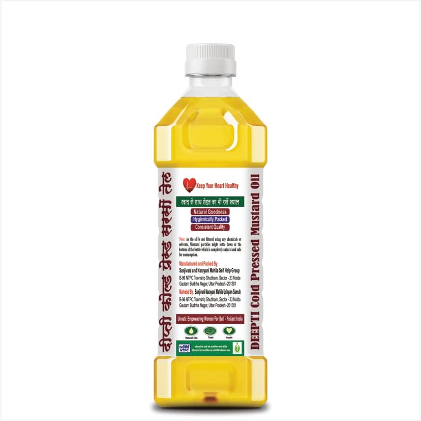 Deepti 100% Pure Premium Cold Pressed Mustard Oil - 1 Litre Bottle view 3
