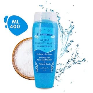 FreshLuxe Aqua Essence with Sea Salt and Scrub Beads Shower Gel Body Wash 400ml