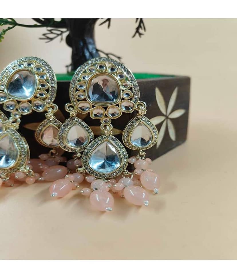 Jiyanshi fashion Peach Danglers Earrings ( Pack of 1 ) view 2