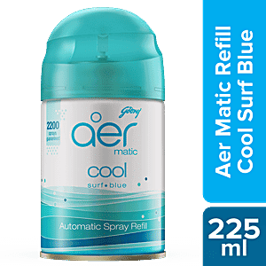 Godrej Aer Matic Refill, Automatic Room Fresheners - Cool Surf Blue, 225ml
