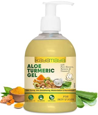 Aloe Vera Gel with 100% Pure Aloe Vera Plant, Turmeric & Vitamin E for Face, Skin & Hair