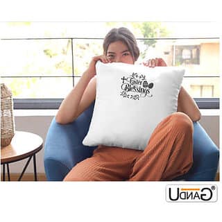 UDNAG White Polyester Easter, Easter Blessings Pillow Cover (16 Inch X 16 Inch) view 2
