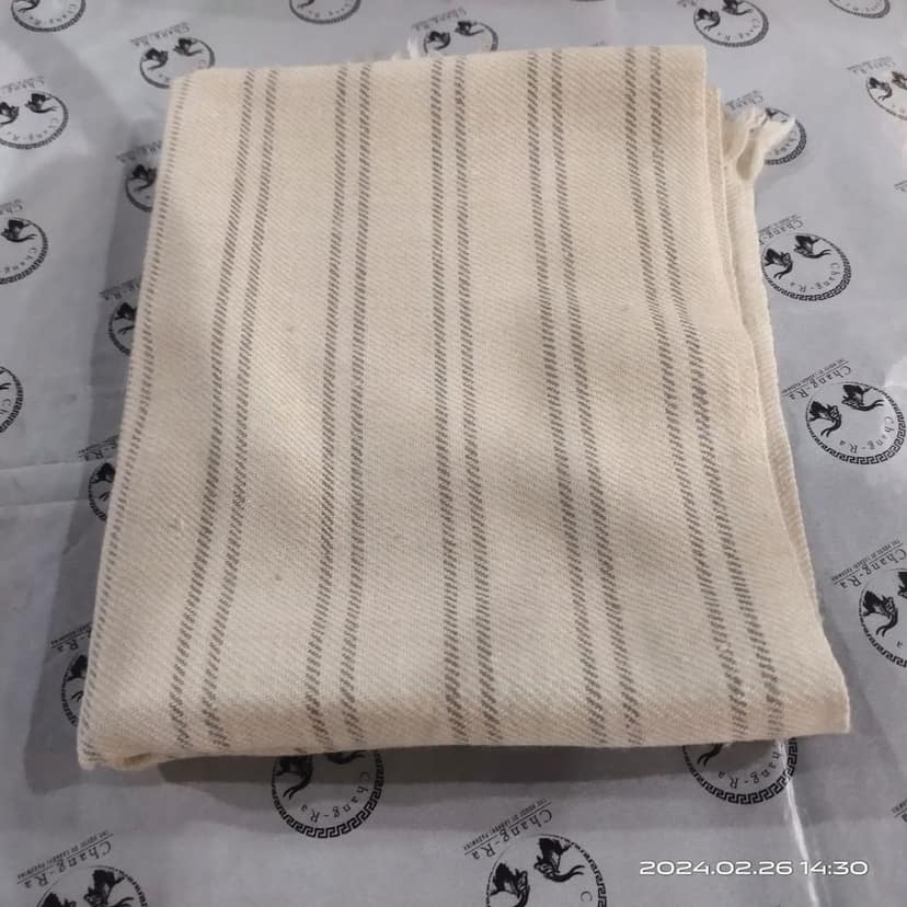 Pashmina Muffler Machine Spun and handwoven Cream Color view 2