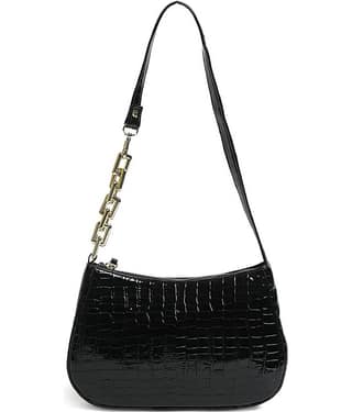 Lychee Bags - Black PU Sling Bag