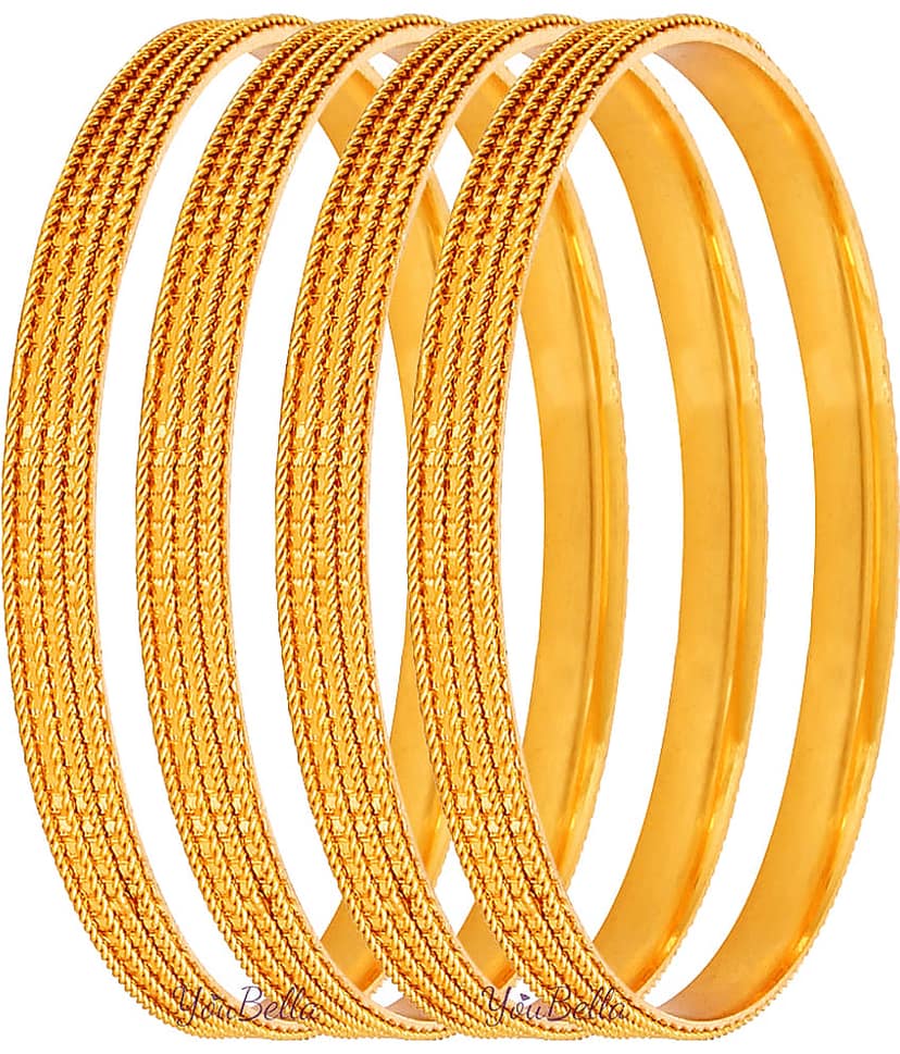 YouBella Jewellery Traditional Gold Plated Bracelet Bangle Set for Girls and Women (2.6) view 2